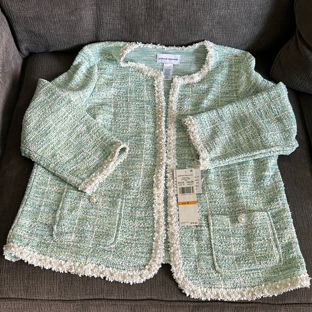 Alfred Dunner Lady Like Seafoam Jacket Size S